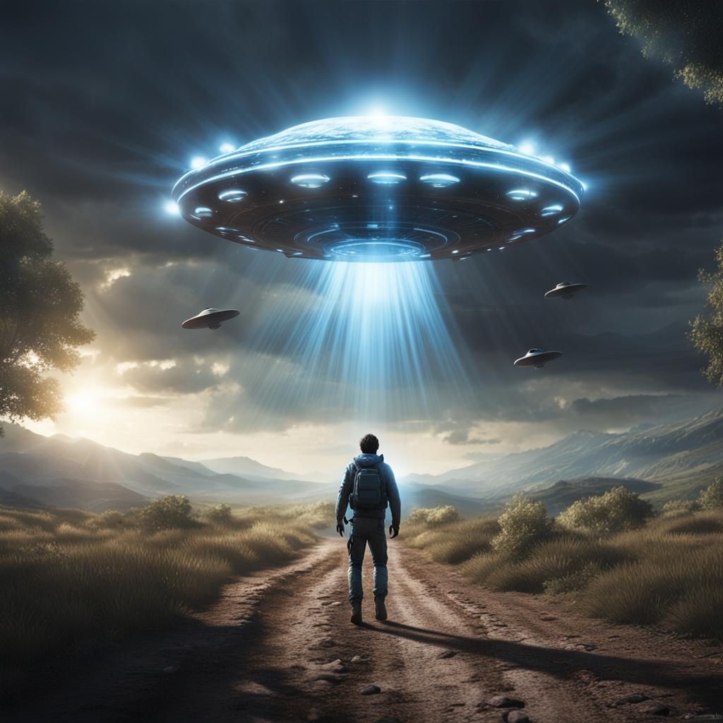 Photorealistic UFO Abduction: Close Encounter