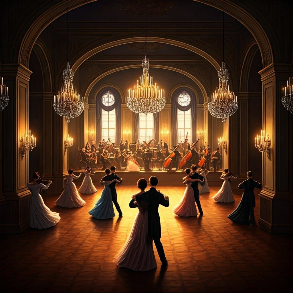 Elegant Ballroom Dance in Grand Opulence