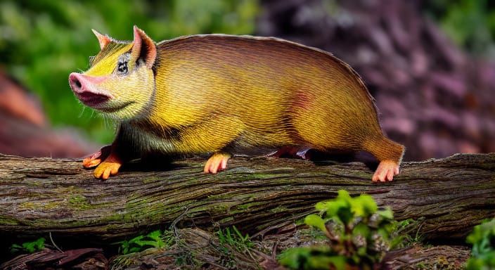 Vibrant Hog Silhouette Under High Fence