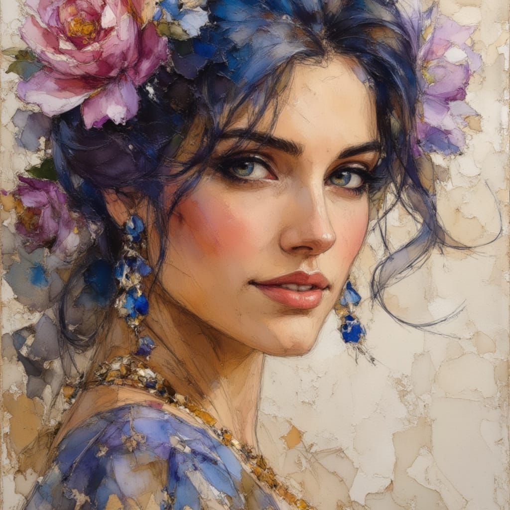 Elegant Princess in Oils with Dry Brush Technique