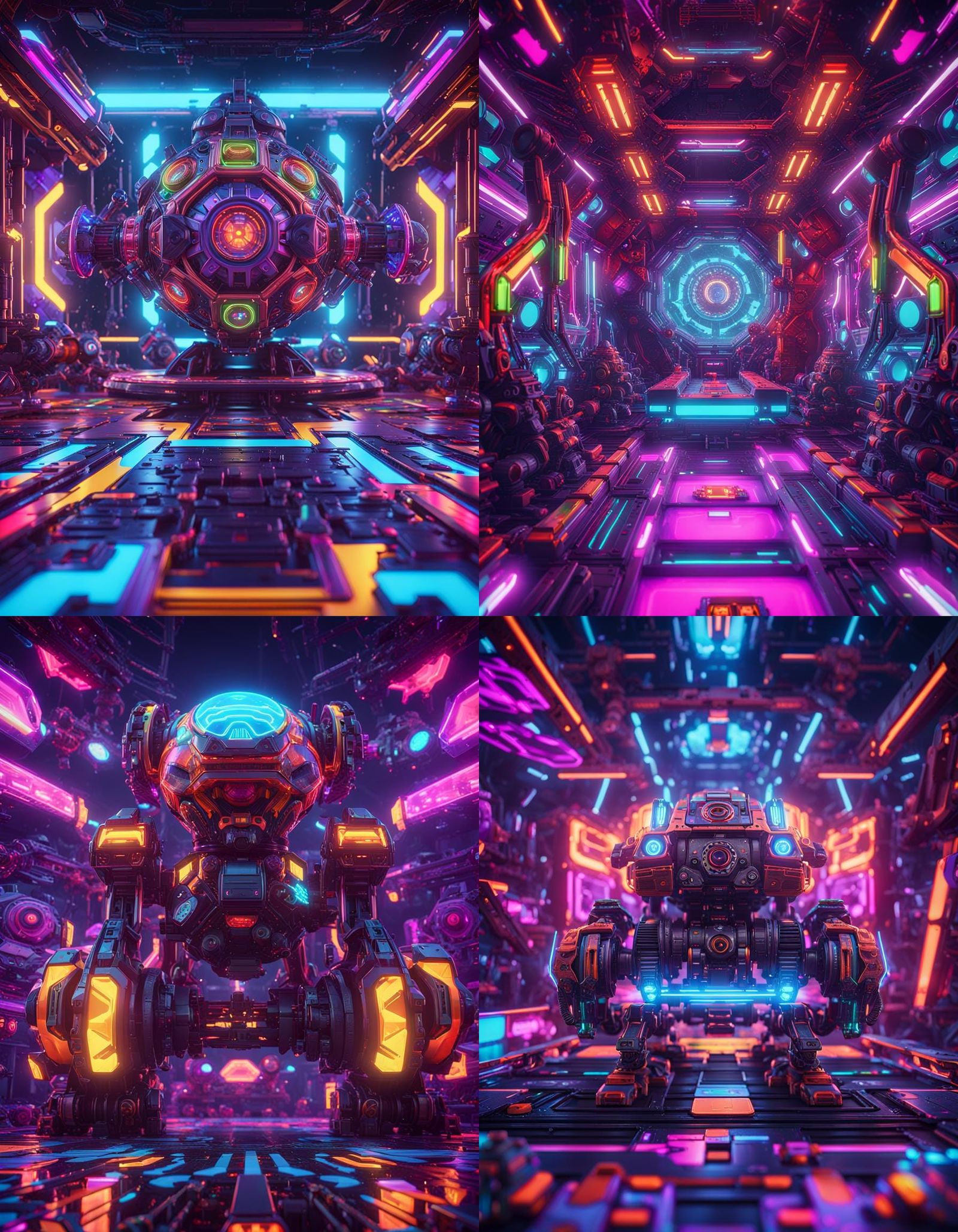 Psychedelic Trance Event in Bright Neon 3D