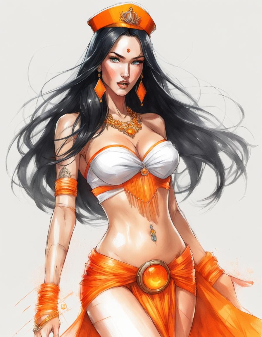 Megan Fox as Sailor Venus in Solarpunk Style