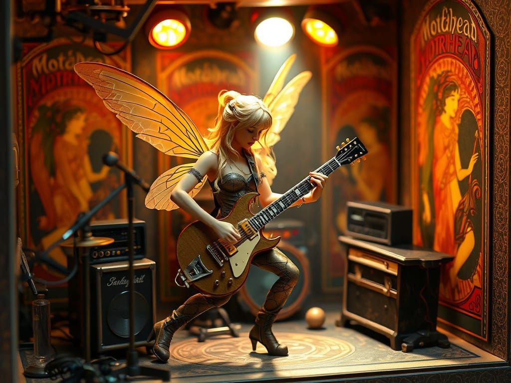 Steampunk Dollhouse Concert with Fairy Guitarist