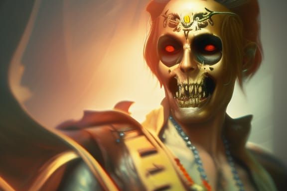 Cursed Pirate Portrait in Digital Painting Style