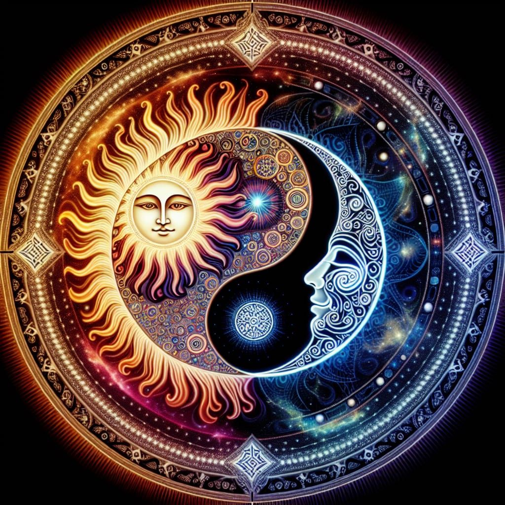 Sacred Geometry: Yin Yang Sun and Moon