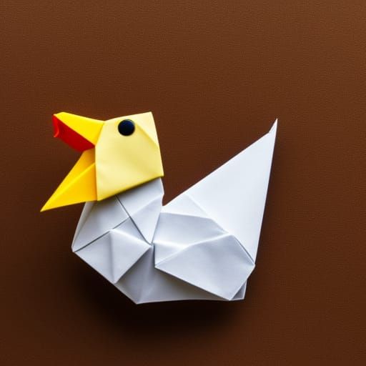 Spherical Origami Duck Papercraft in 8K