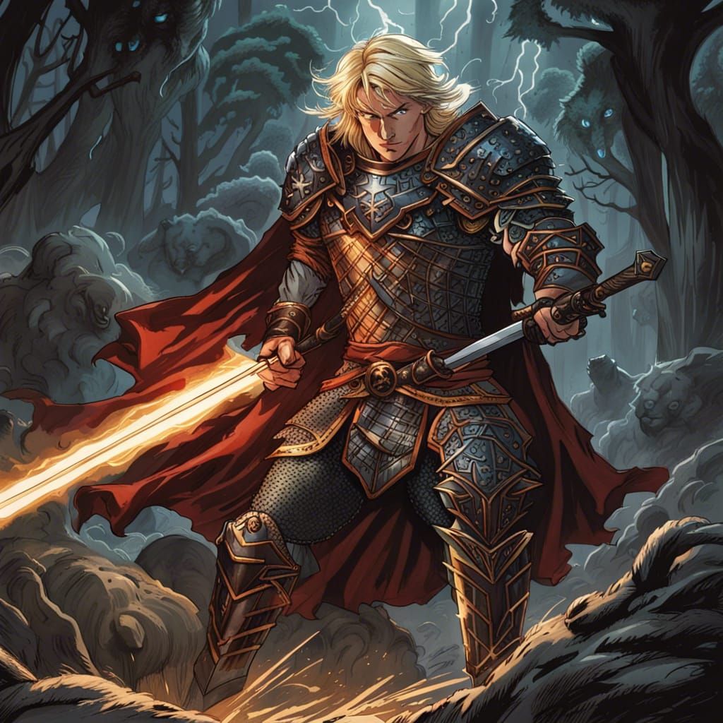 Mordred imbued with the power of Fenrir plotting the downfall of Camelot and Asgard