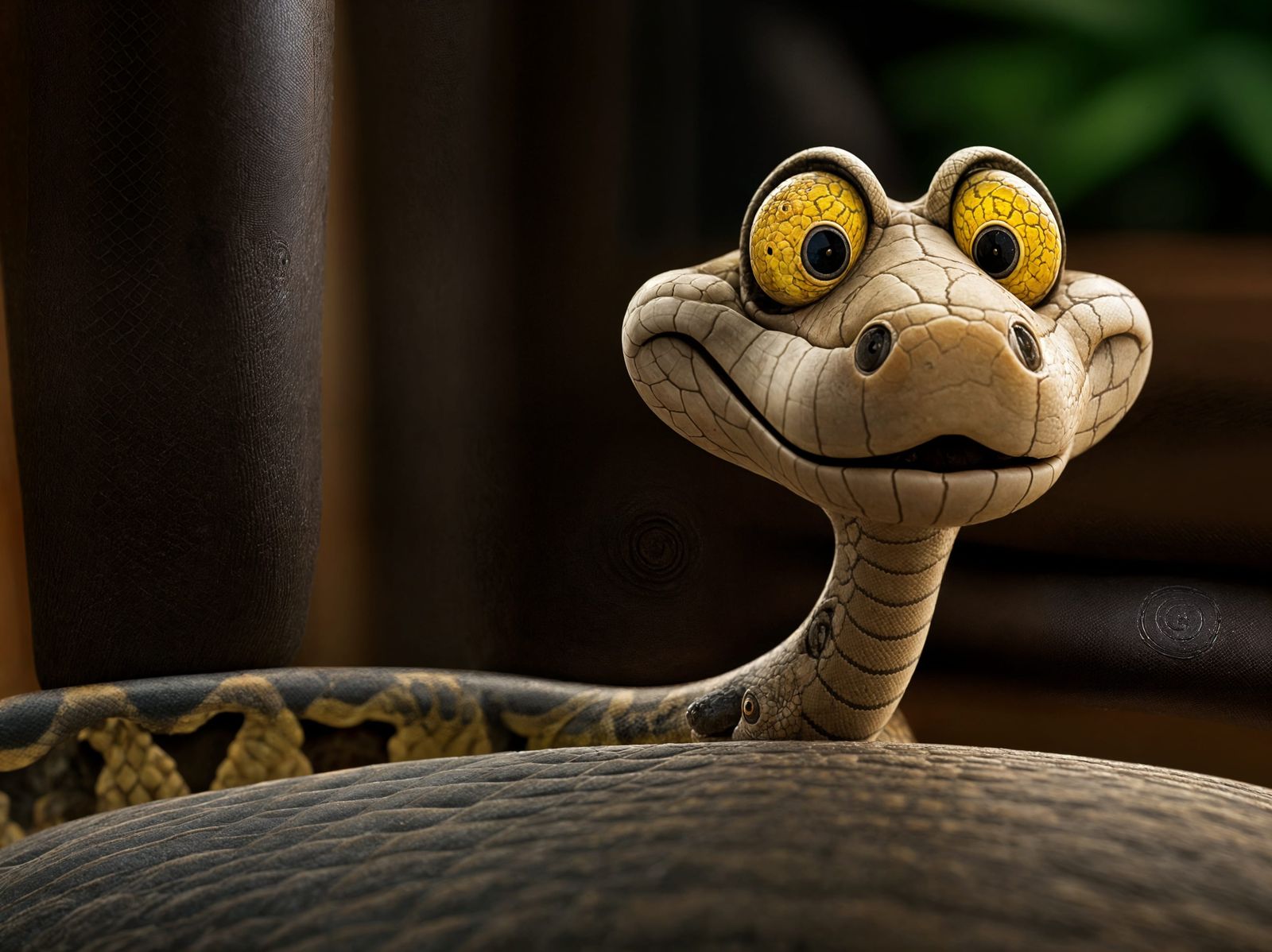 Adorable Kaa Snake with Googly Eyes