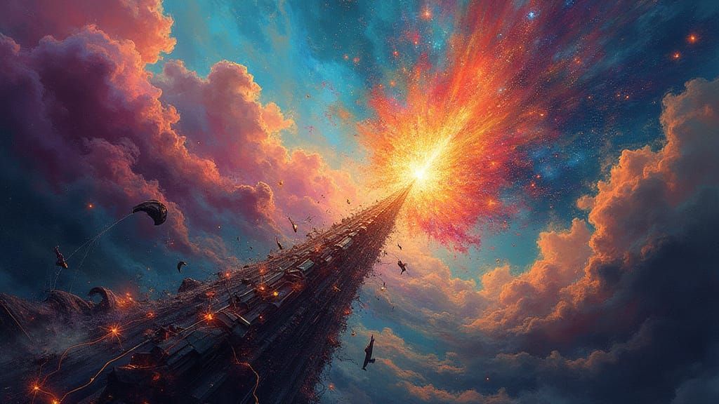 Abstract Digital Painting of Experimentation, Cosmic Energy