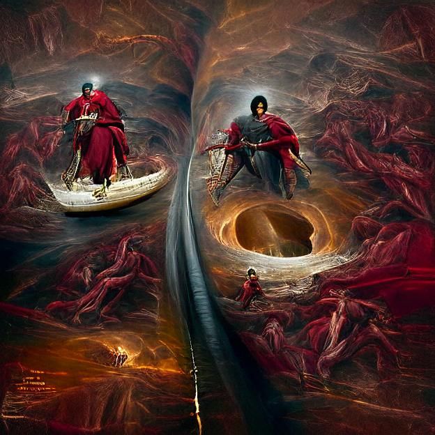 Dante and Virgil's Sinister Voyage Through Inferno Rings