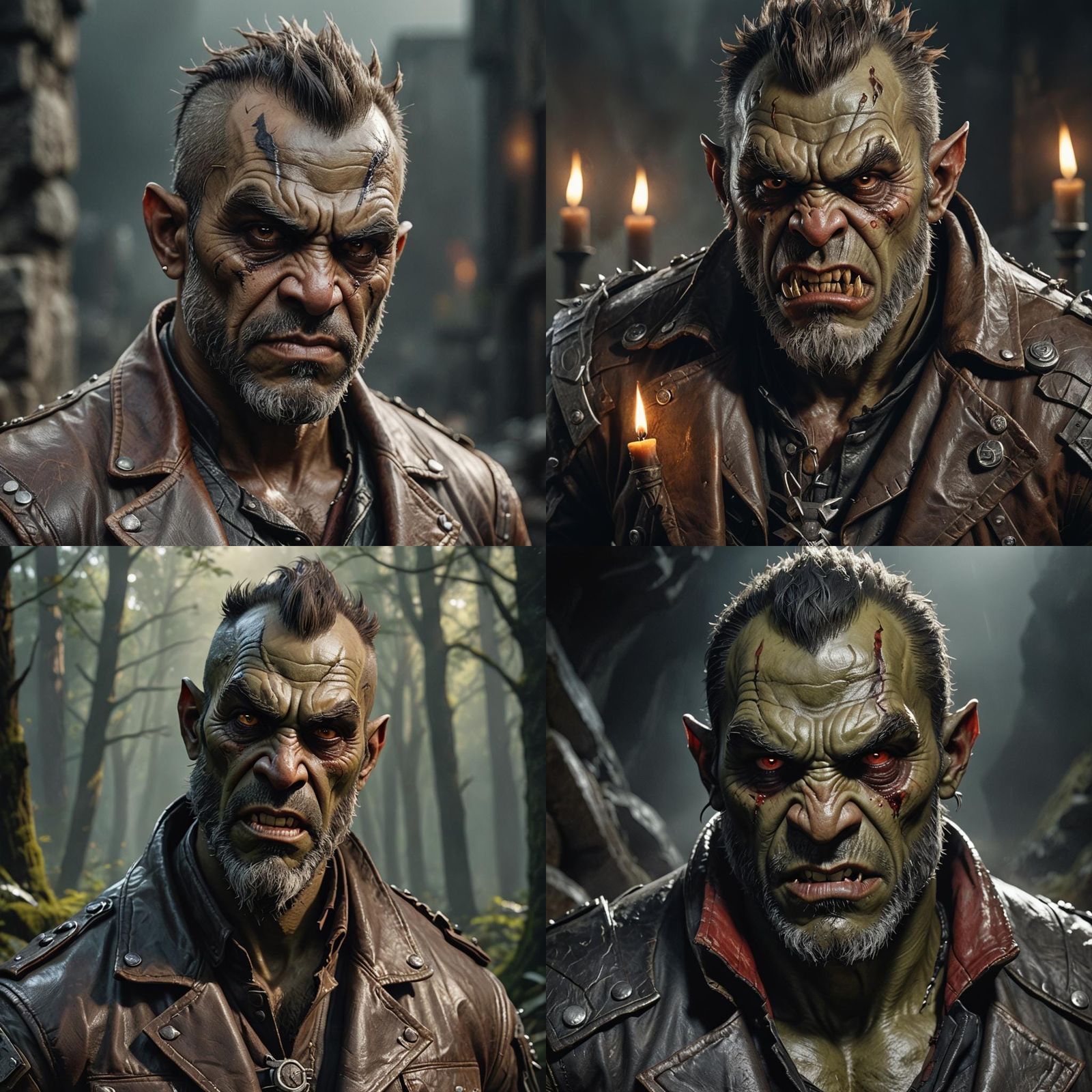 Trevor Phillips as Orc Barbarian in Hyperrealistic Style
