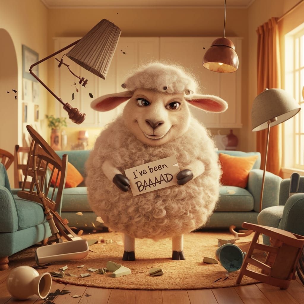 Mischievous Sheep's Hilarious Home Disaster