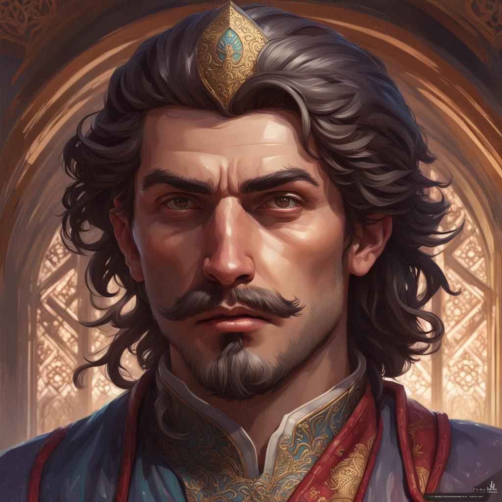 Sokollu Mehmed Pasha Portrait in Art Nouveau Style