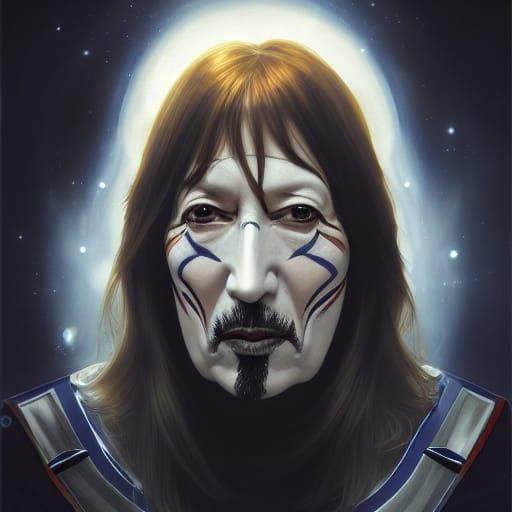 Vampire Rock Star Portrait in Art Nouveau Style