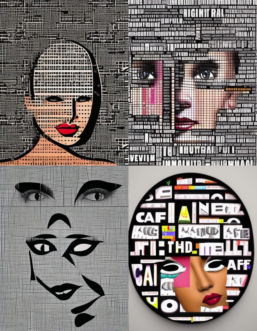 Text Portrait: Night Cafe in Kakvei Style