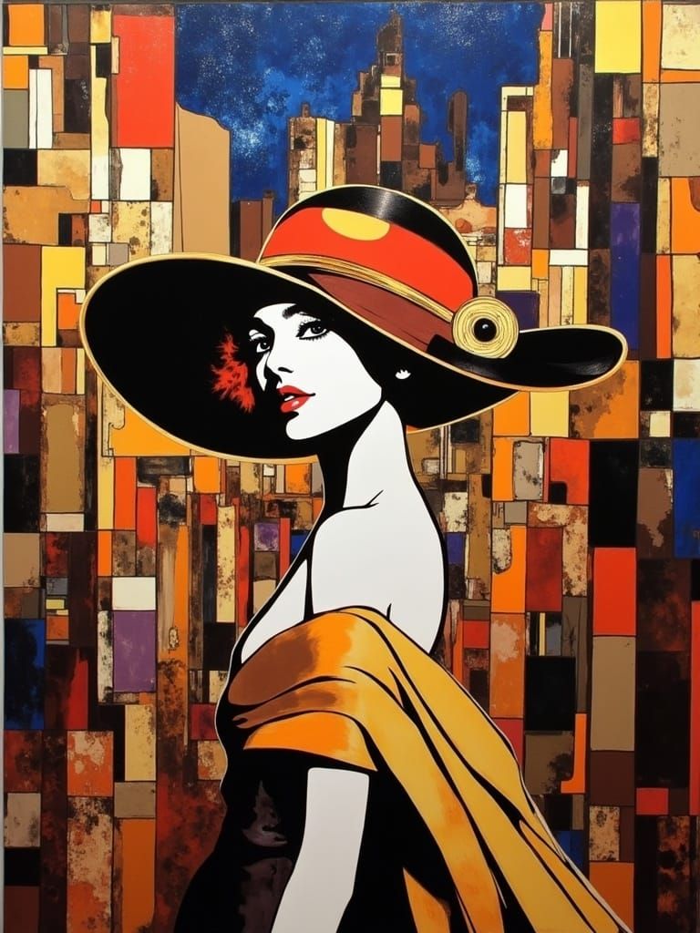 Metropolis in Art Deco Style with Geometric Design