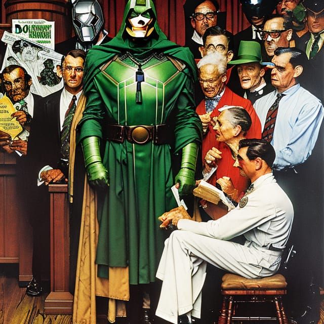 Dr. Doom in Norman Rockwell Style