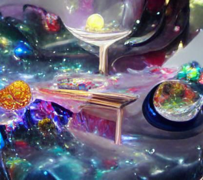 Cosmic Sanctuary: Serene Holographic Painting