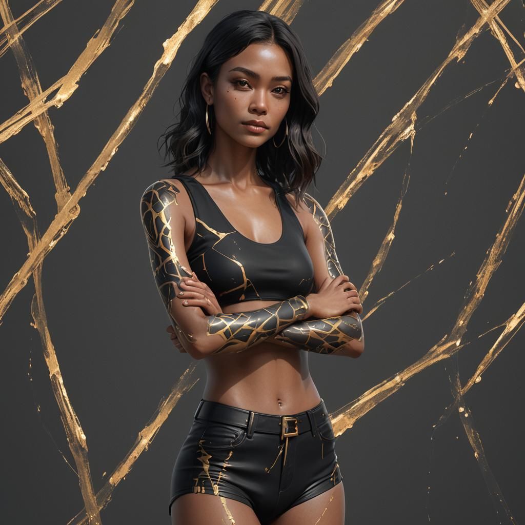 Woman in Bikini: Detailed Matte Painting in 8k