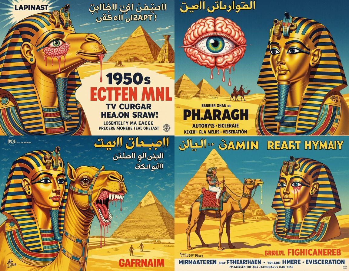 1950s Egyptian Horror Movie Poster: Camel Hybrid