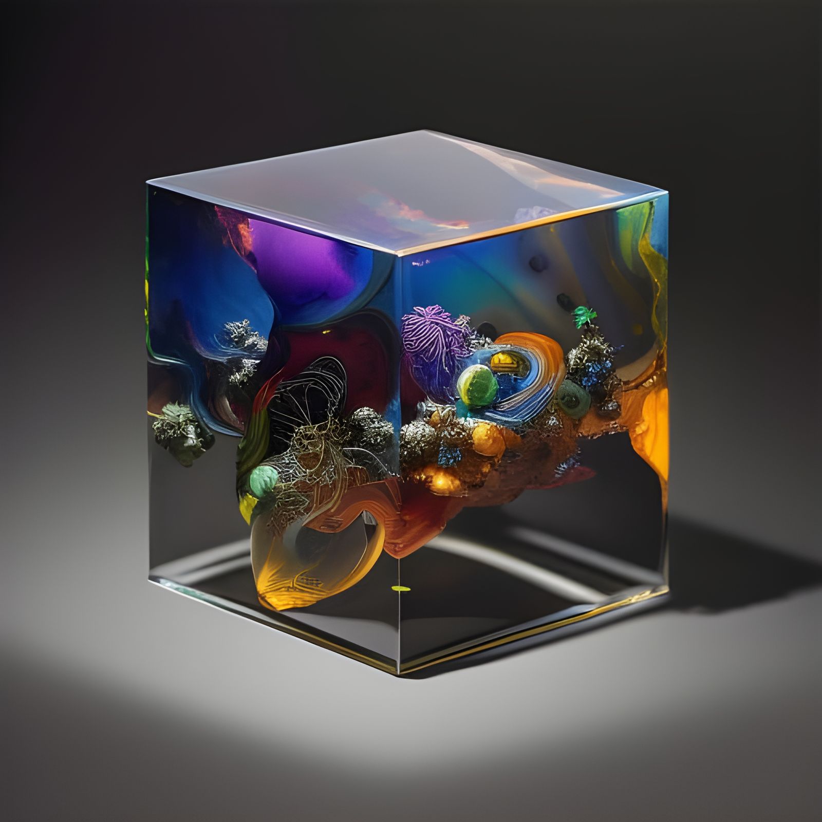 Galaxies in Glass Cube: Hypermaximalist Matte Photography