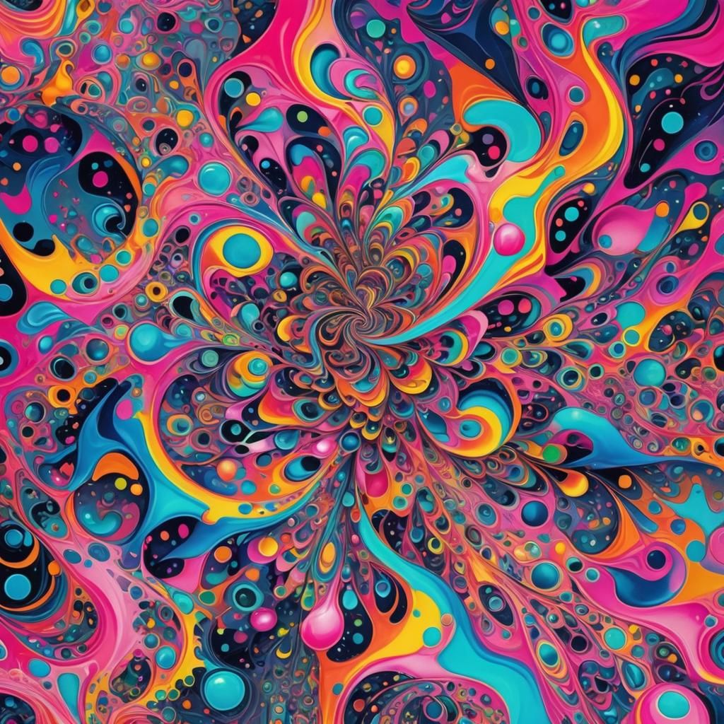 Neon Surrealism Close-Up: Swirling Pastel Colors