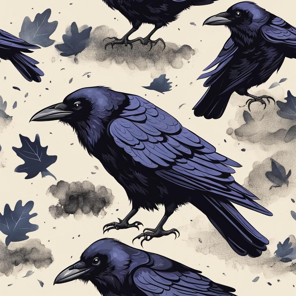 Detailed Raven Illustration