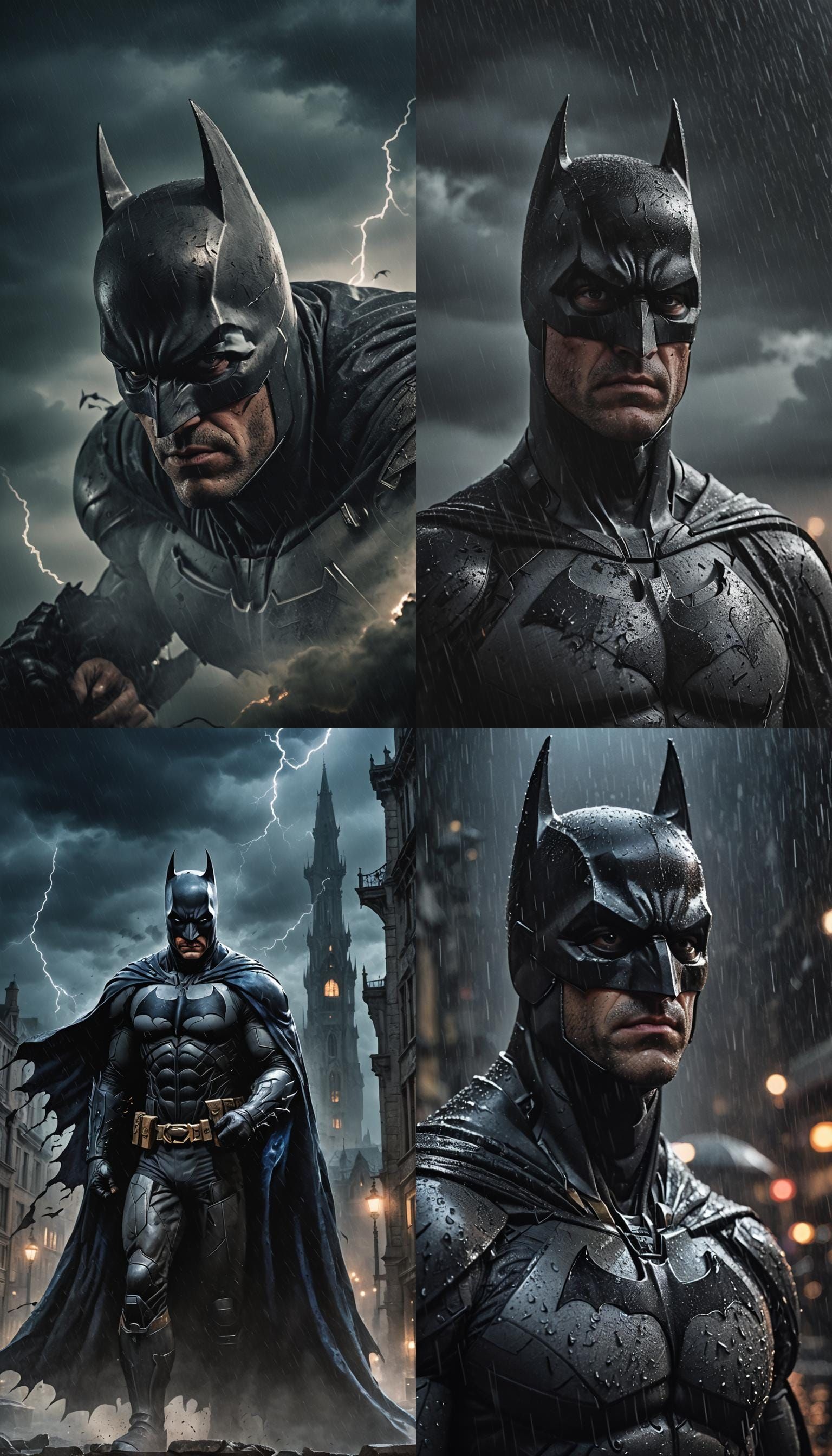 Batman Surveys Stormy Gotham in Fierce Stance
