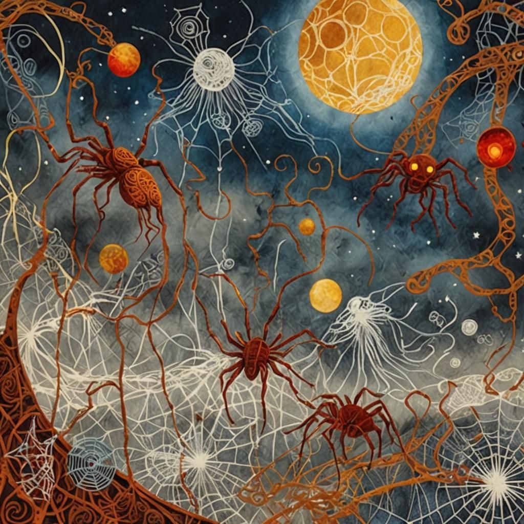 Alien Encounter: Spider Discovery in Nightscape