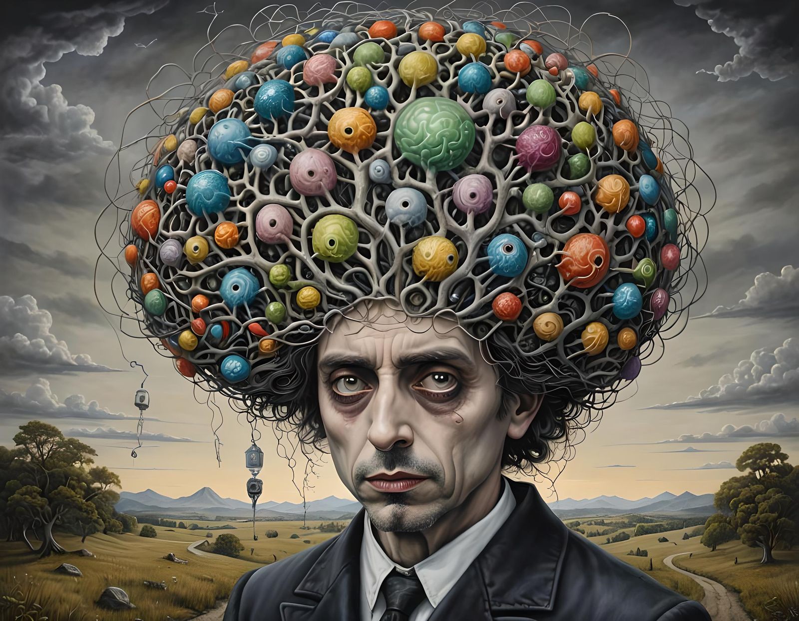 Sad and melancholy brain