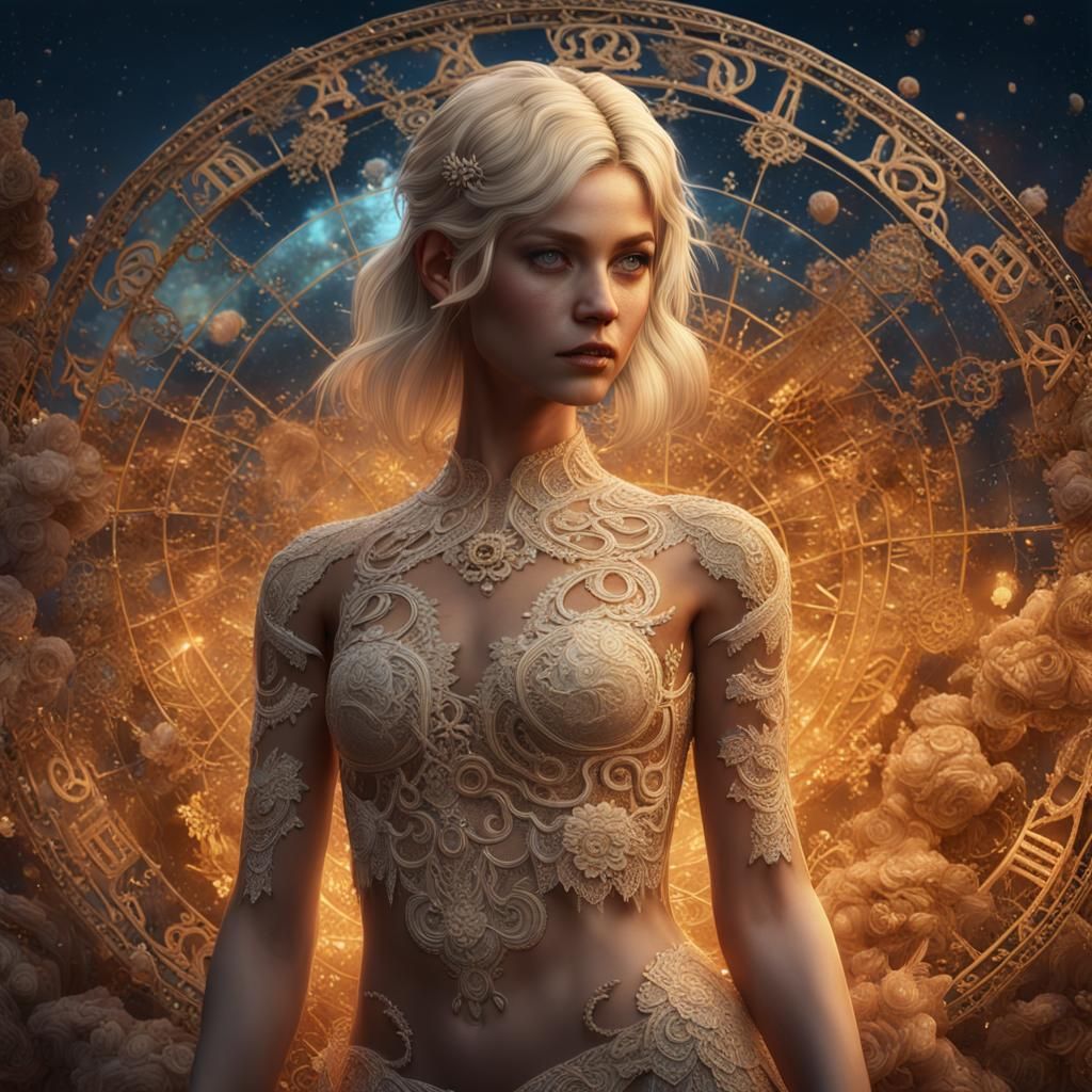 Cancer Zodiac Sign as Alluring Blonde Woman
