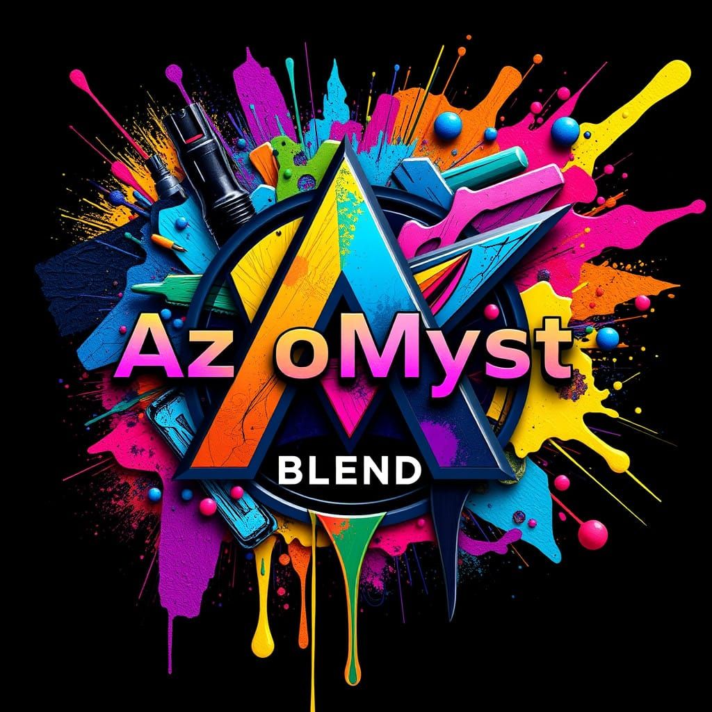 Vibrant Futuristic Logo in Graffiti Style