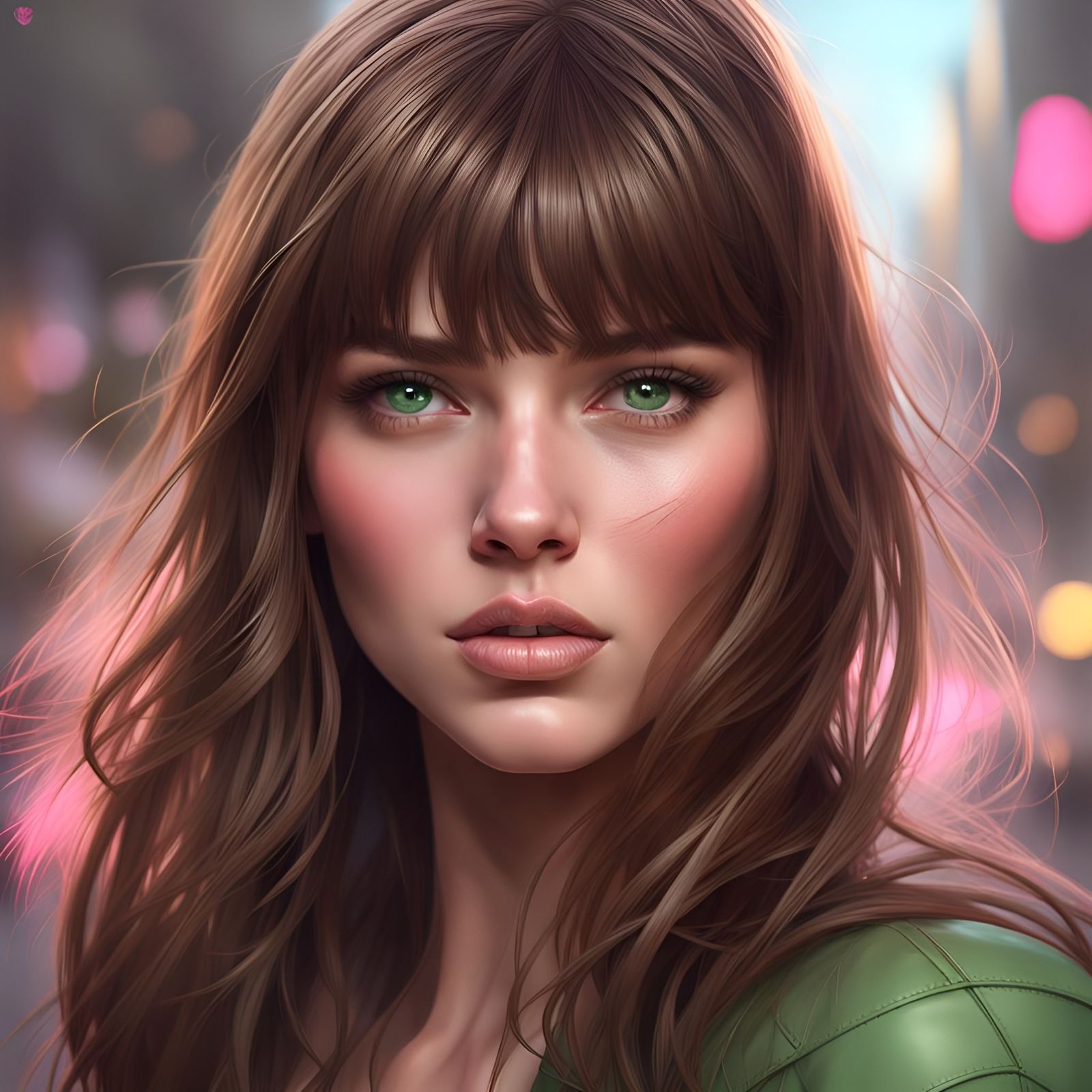 Detailed Portrait of Girl in Art Nouveau Style