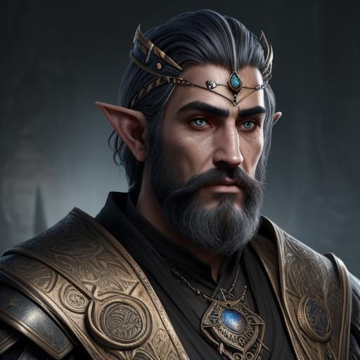 Dwemer Deep Elf Portrait in Steampunk Style