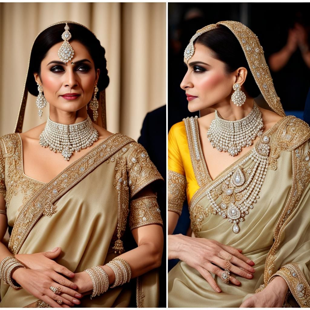 Empress in Polki Diamonds and Embroidered Gown