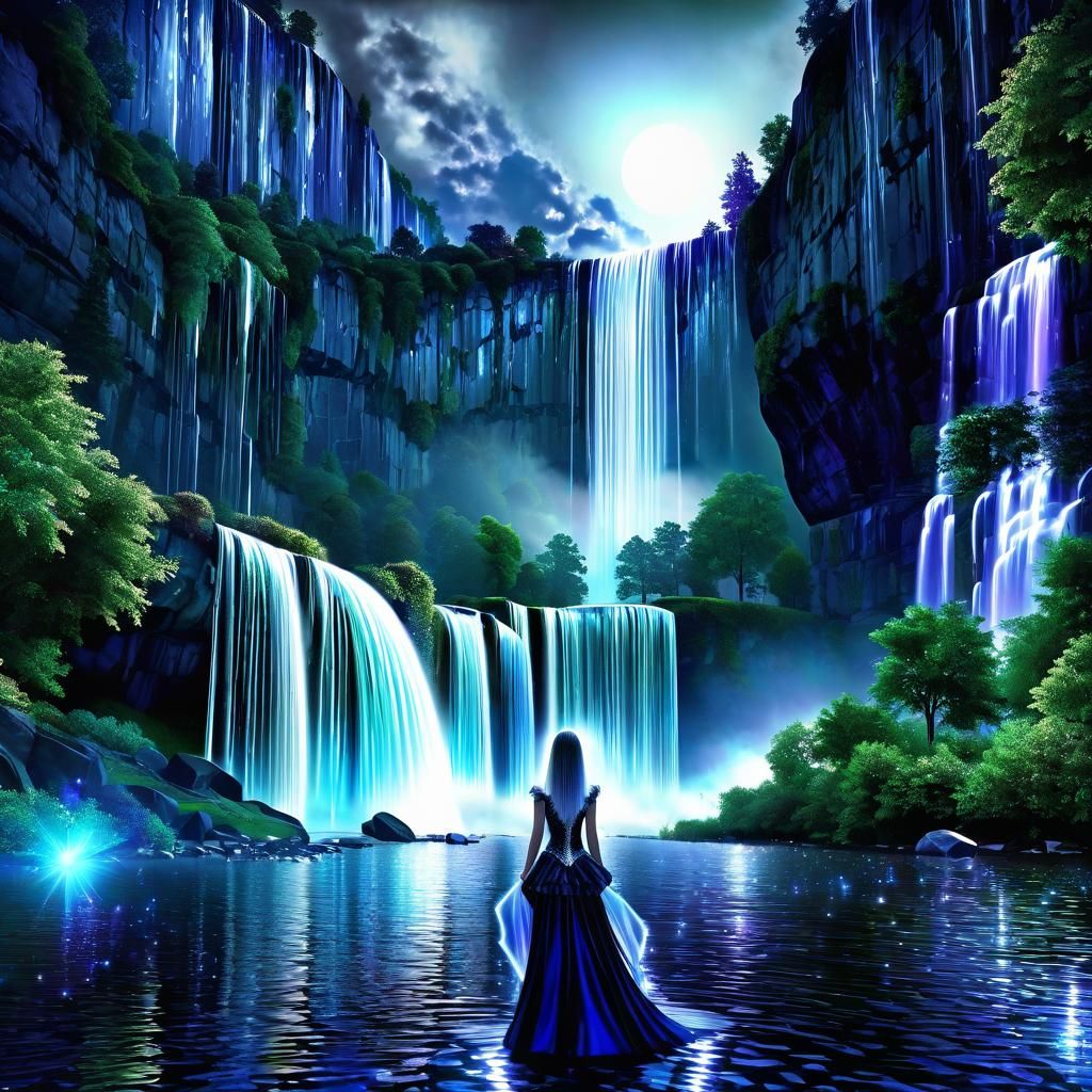 Gothic Silver Waterfalls in High Dynamic Range