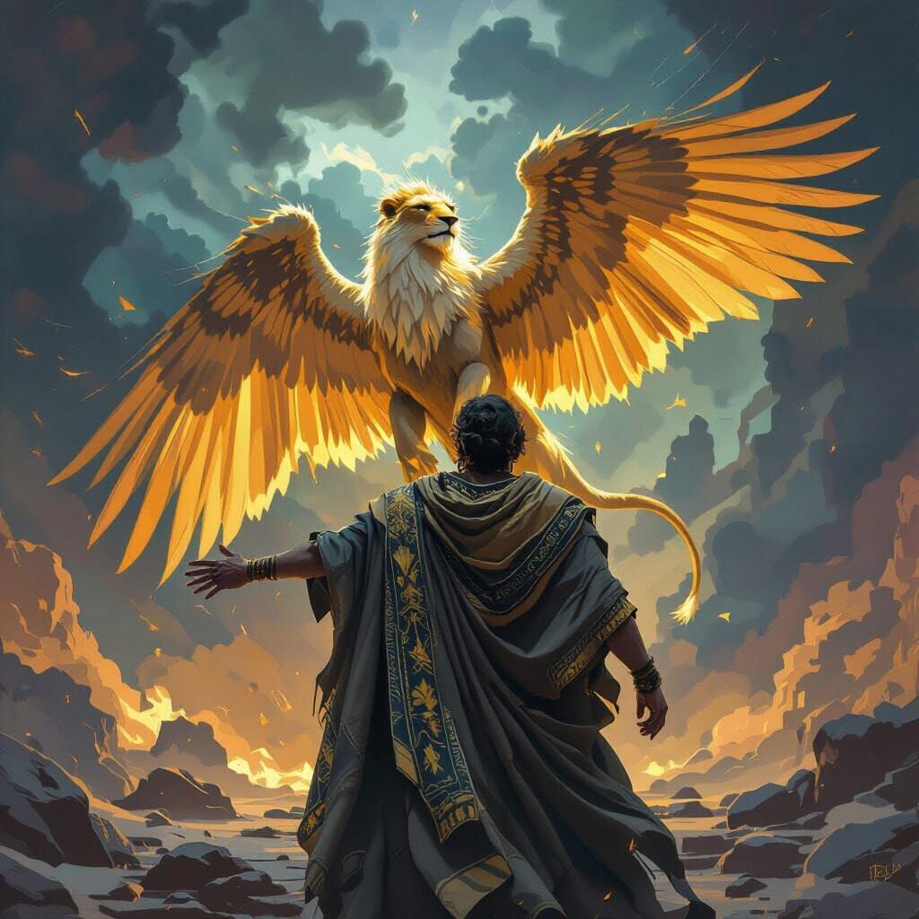 David and the Lion: A Golden Encounter