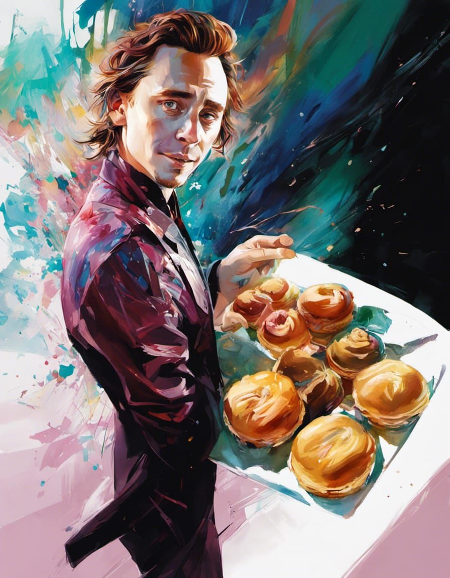 Loki Eating Pastries: Digital Art Portrait