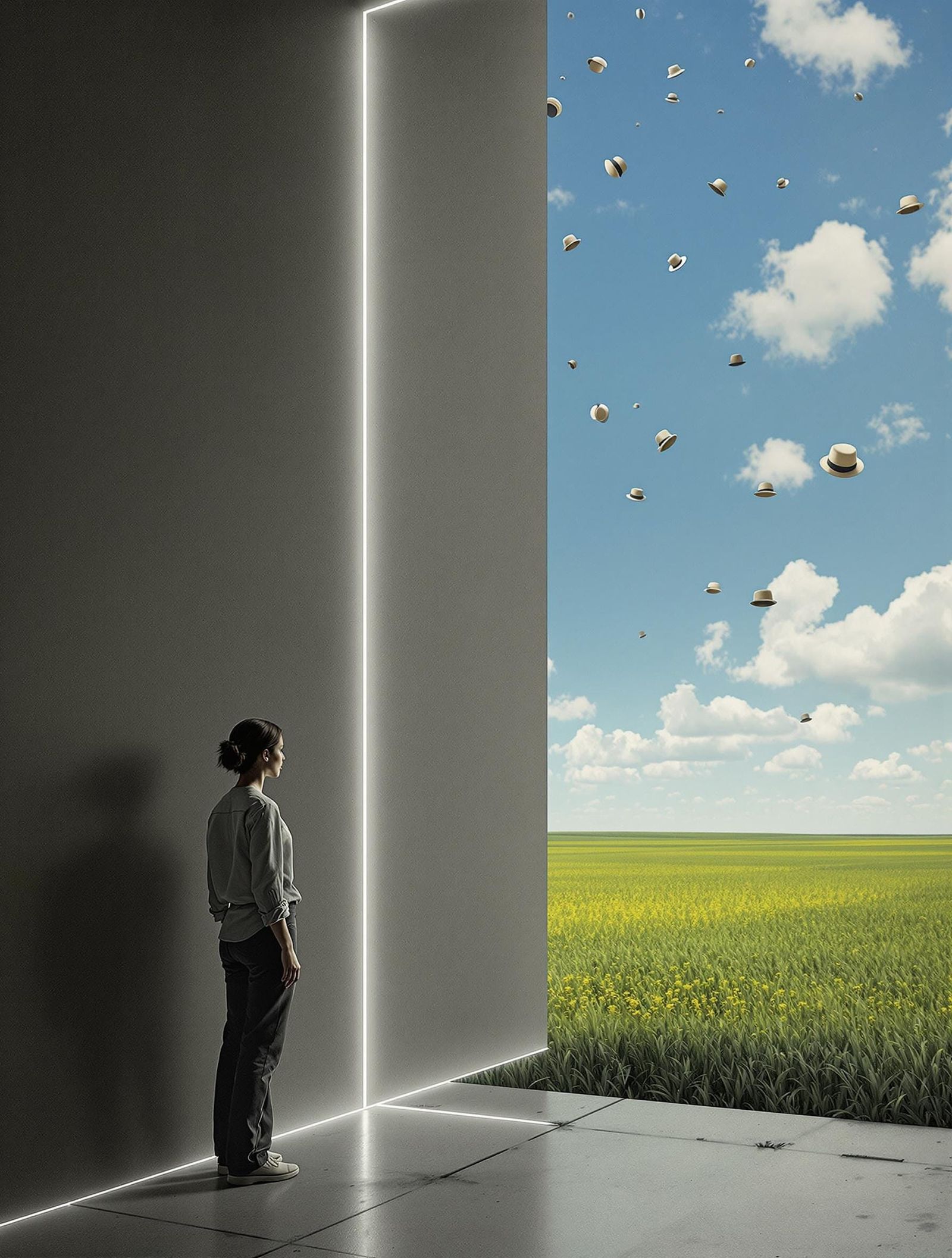 Ethereal Allegory: Freedom Through the Wall, Wet-Plate Style