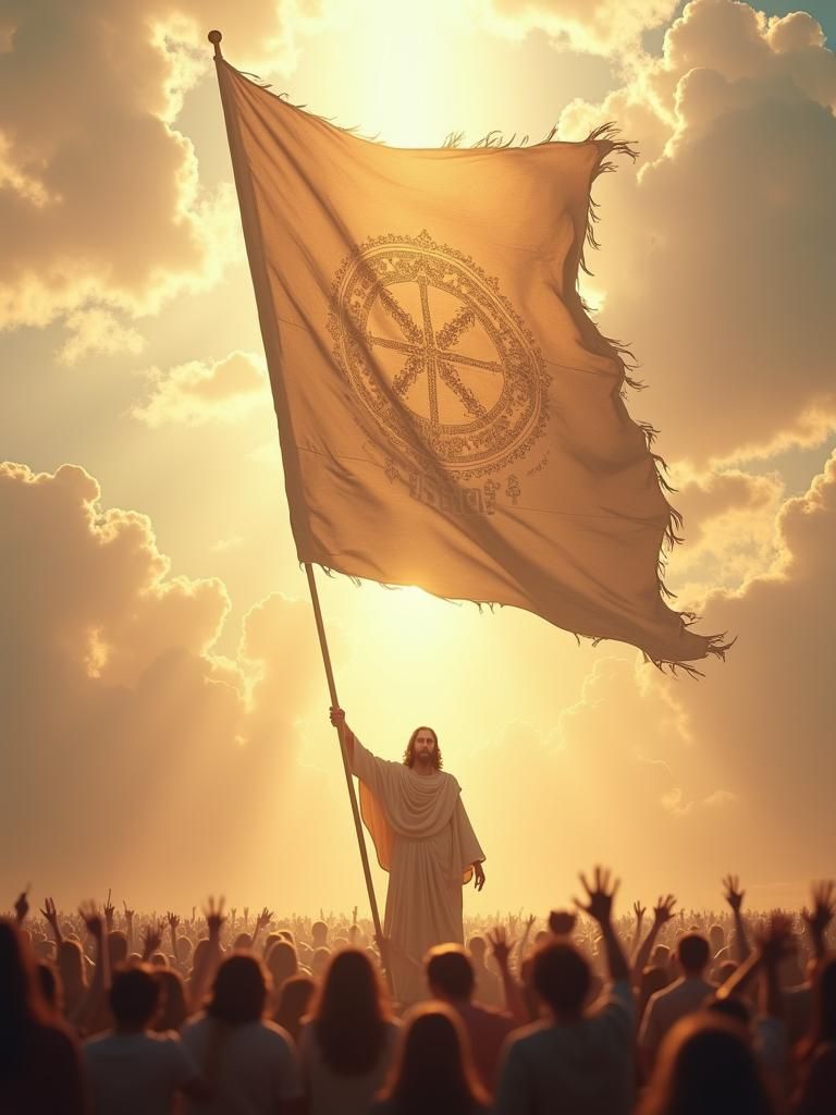 Jesus Christ and Peace On Earth Flag