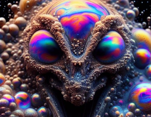 Nebula Habitat Planet Protected by Bubble Serpent