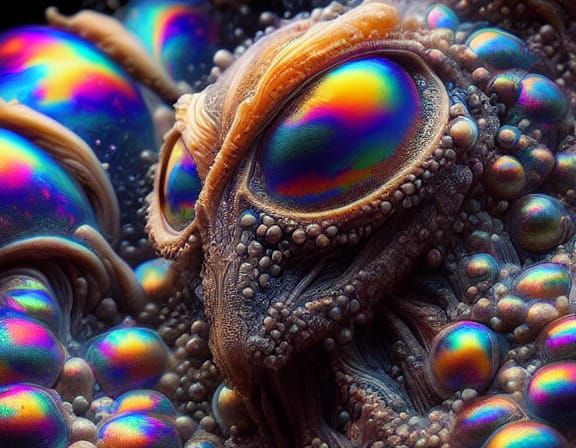 Nebula Habitat Planet Guarded by Bubble Serpent