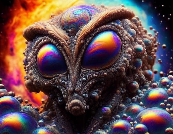 Bubble Habitat Planet in Galaxy Nebula