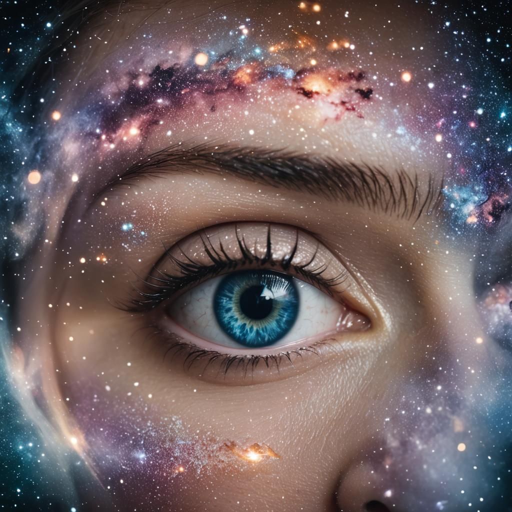 Galaxy Eye Double Exposure: Professional Photography