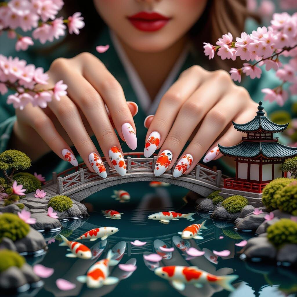 Japanese Garden Nails: Macro Beauty Photography