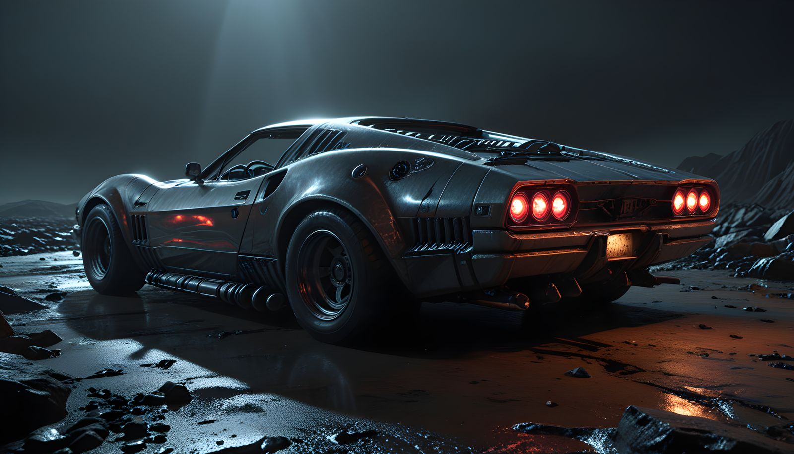 Cyberpunk Horror Car, Nighttime, Xenomorph Inspired, in Hype...