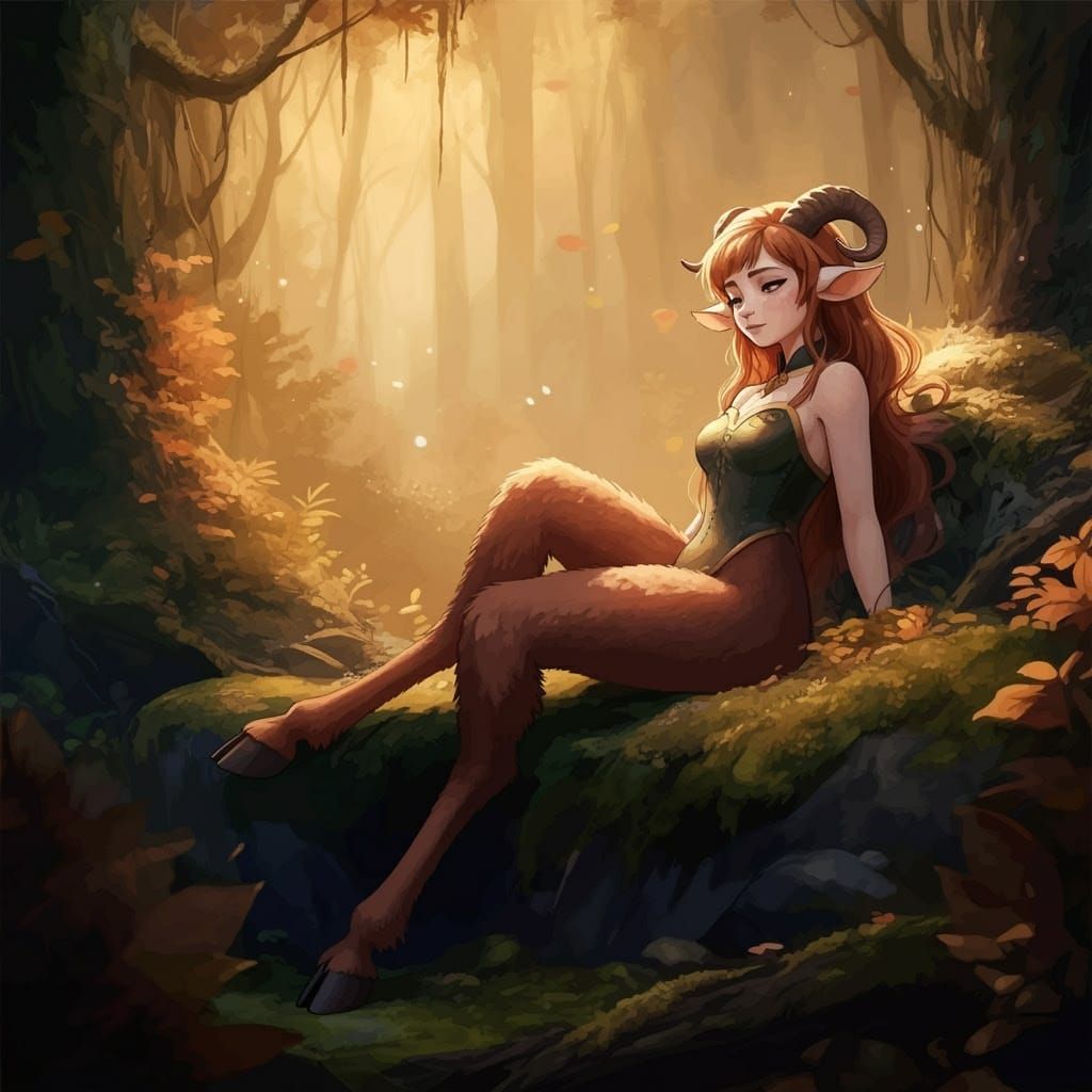 Princess Anna as a faun satyr.