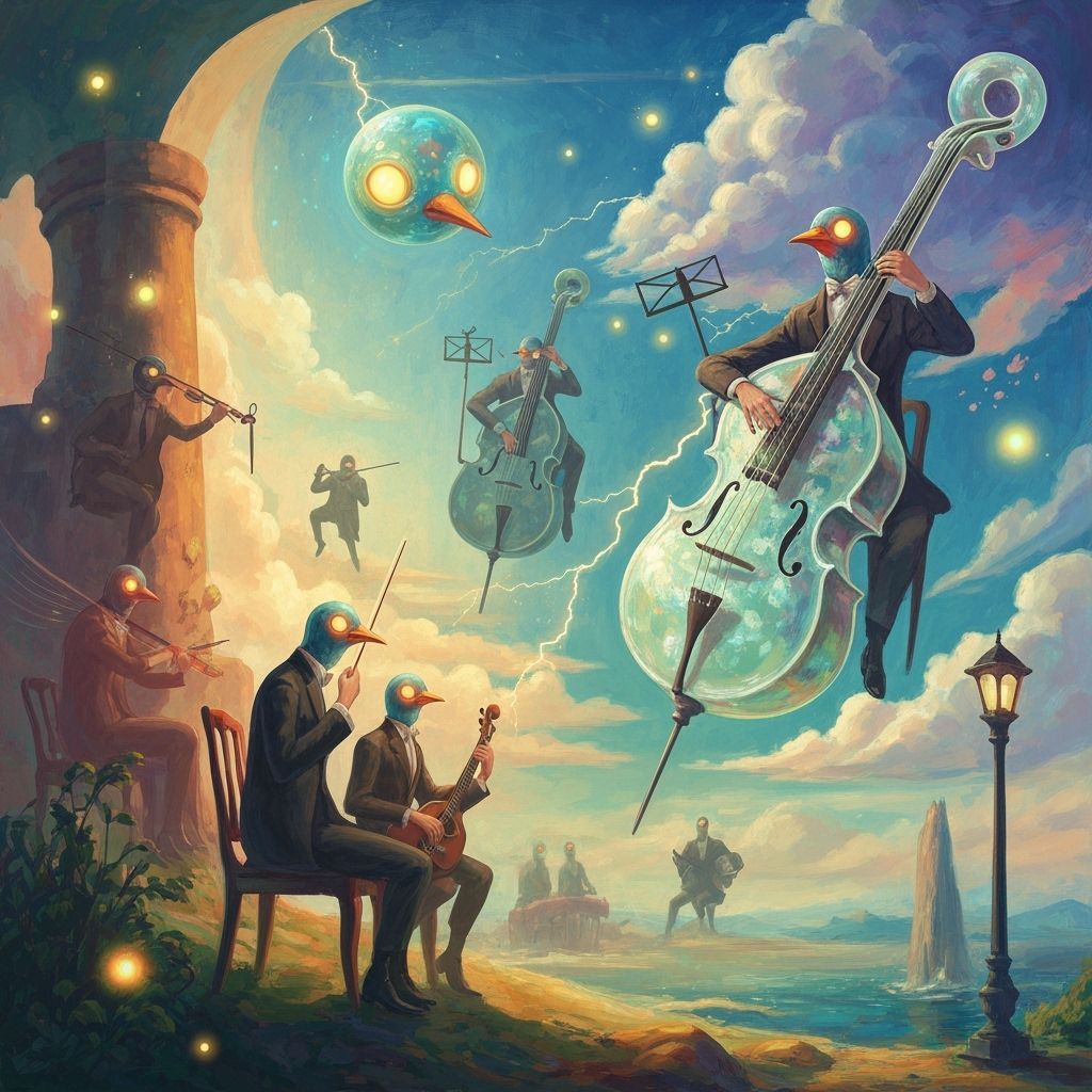 Surreal Floating Orchestra in Ethereal Dreamscape