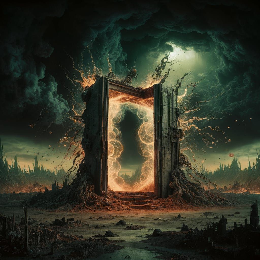 Quantum Portal Opens on Apocalyptic Cityscape