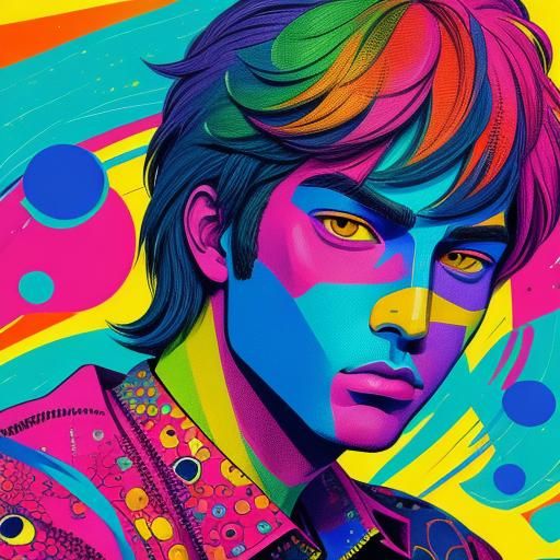 Disco Pop Manga Portrait in Contemporary Style